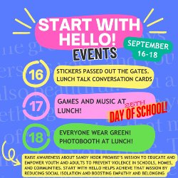 Start With Hello Schedule of Events